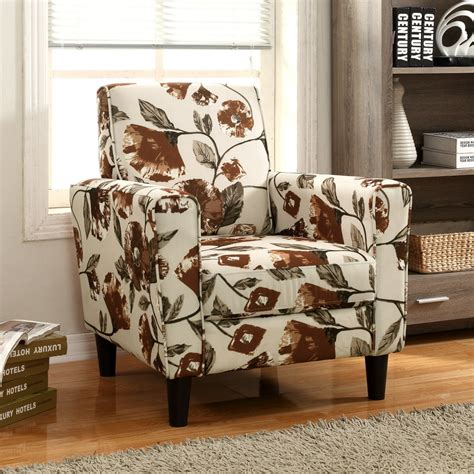 living room chairs with fabric & metal legs|accent chair with printed fabric.